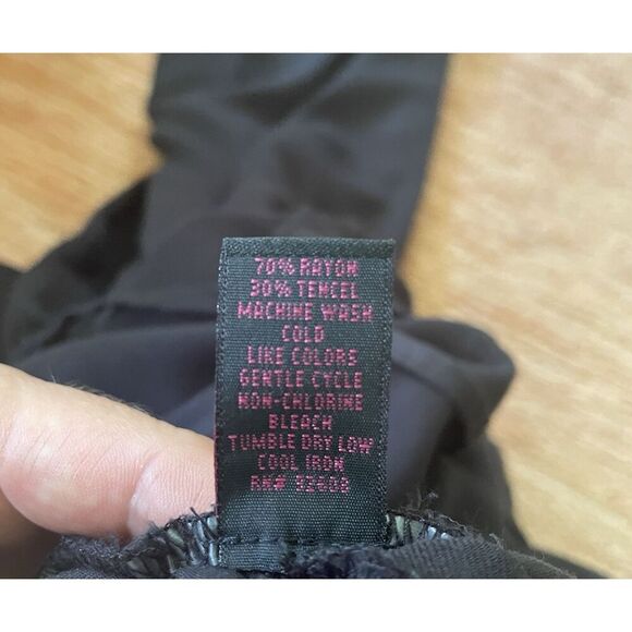 JW Style Black Cargo Jogger Pants M Rayon Tencel Smocked Waist Pockets - Picture 5 of 7